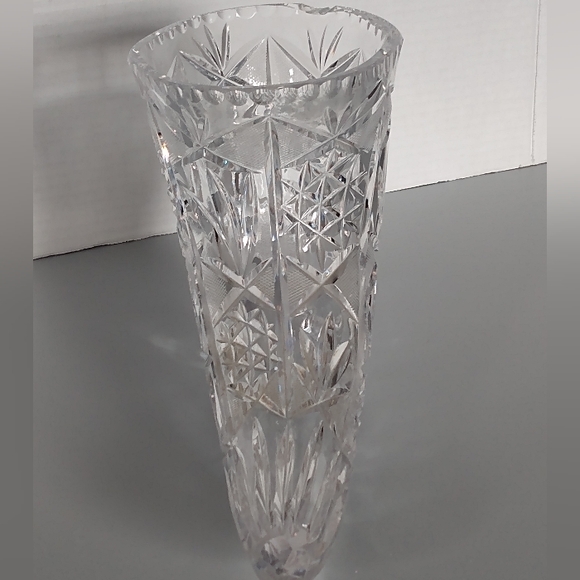Vintage Large Crystal Horn of Plenty Vase 6 Inches tall SEE DESCRIPTION - Picture 3 of 6
